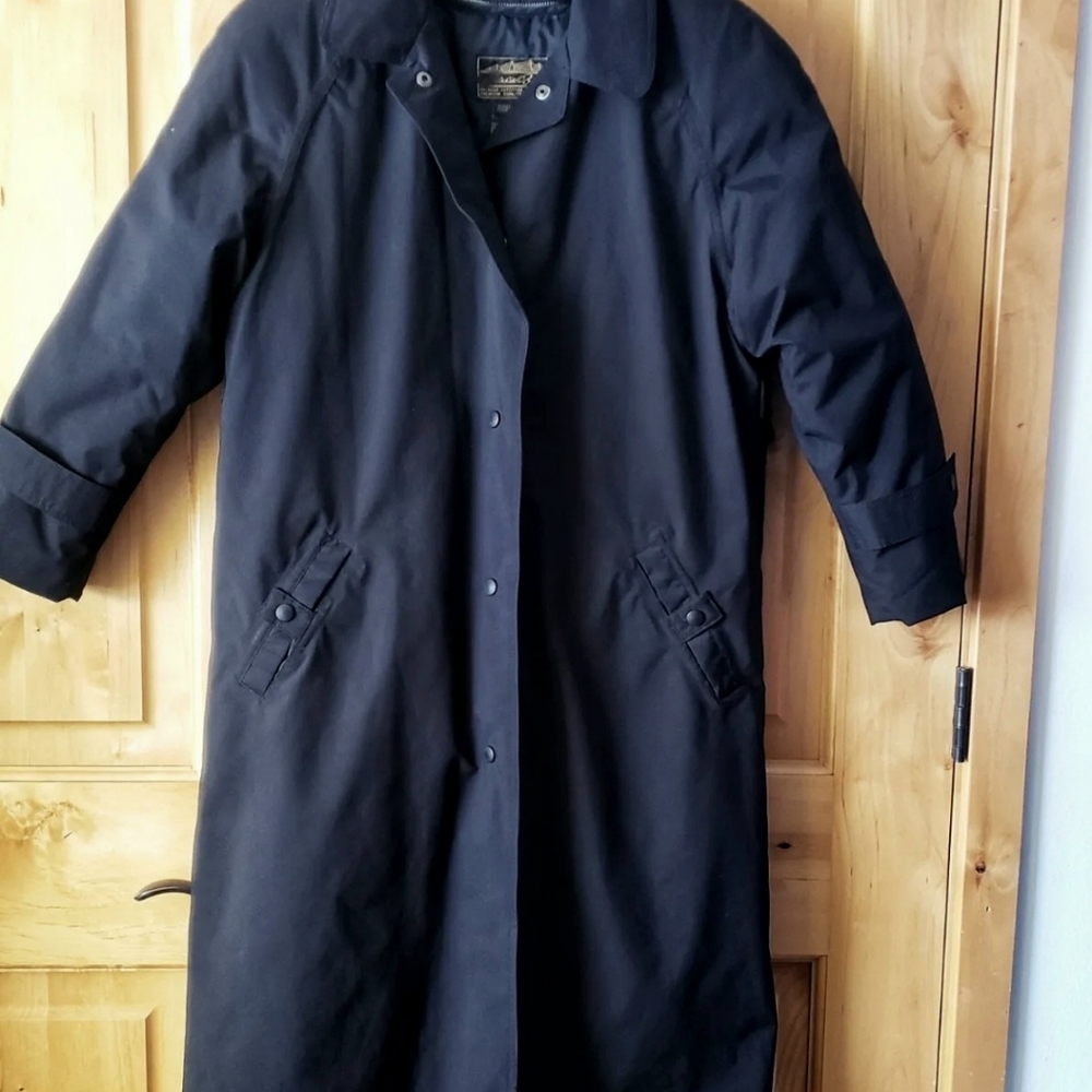 Vintage black Eddie bauer down trench coat